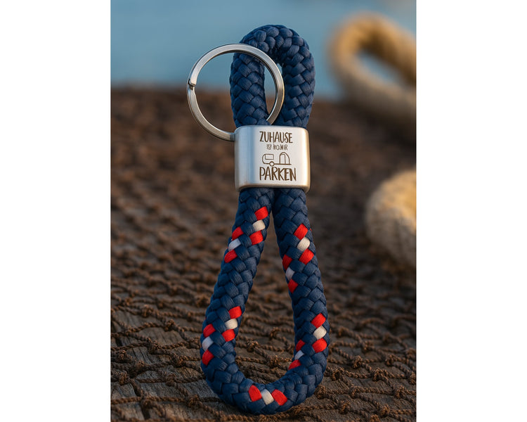 Schlüsselanhänger Segelseil Perle-Perle handgefertigter Modeschmuck