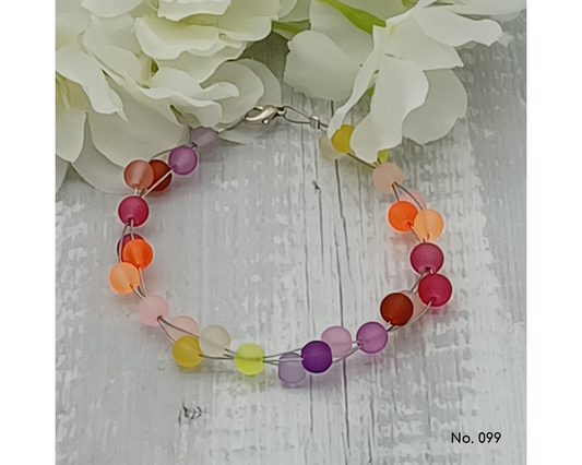 Armband Glasperlen, gefrostet 5 mm, Diana