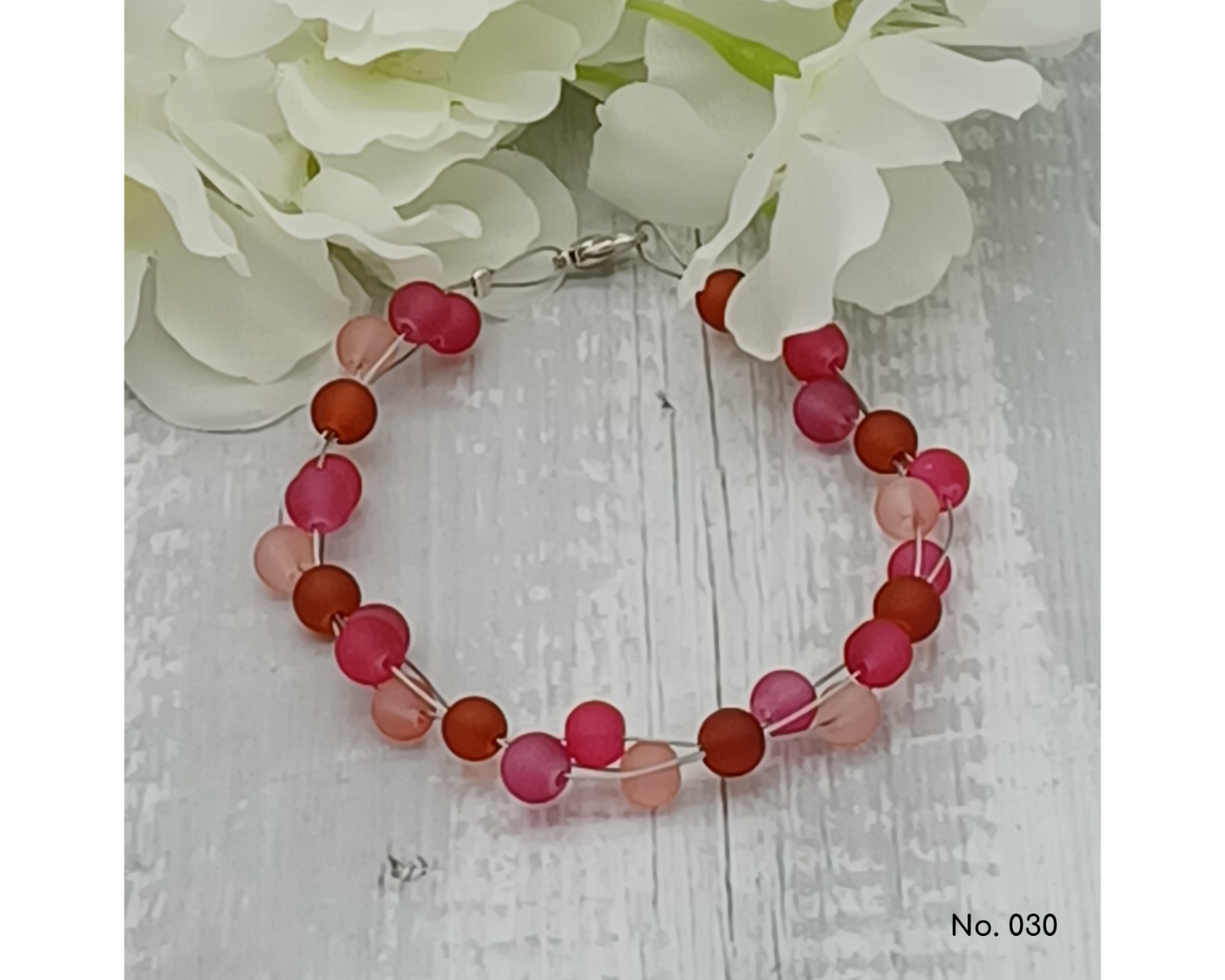 Armband Glasperlen, gefrostet 5 mm, Diana