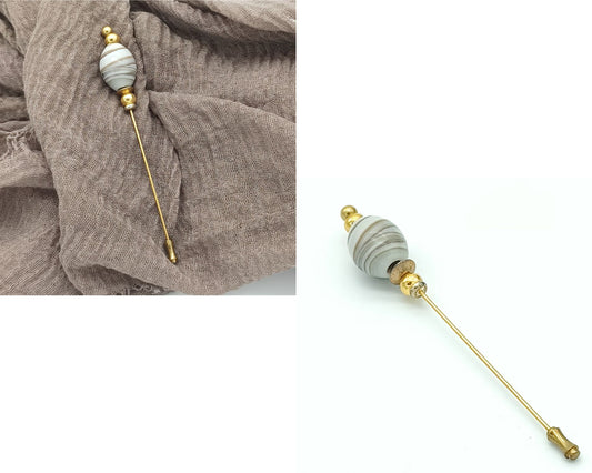 Hutnadel - Schalnadel mit böhmischen Glasperlen