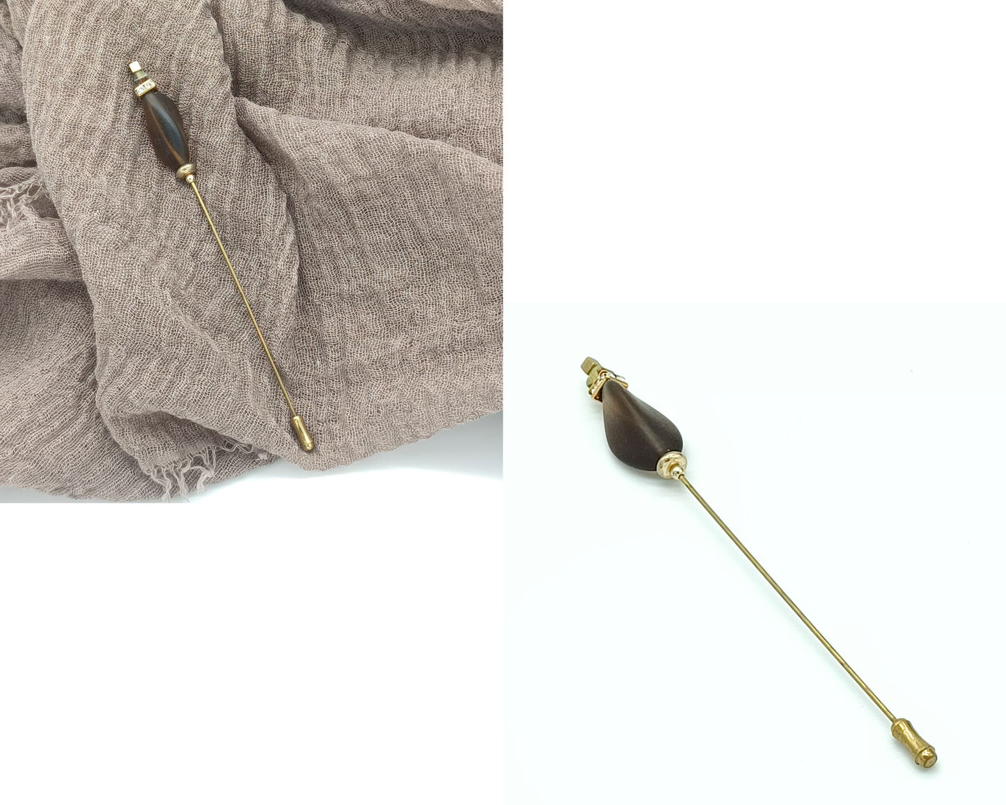 Hutnadel - Schalnadel mit böhmischen Glasperlen