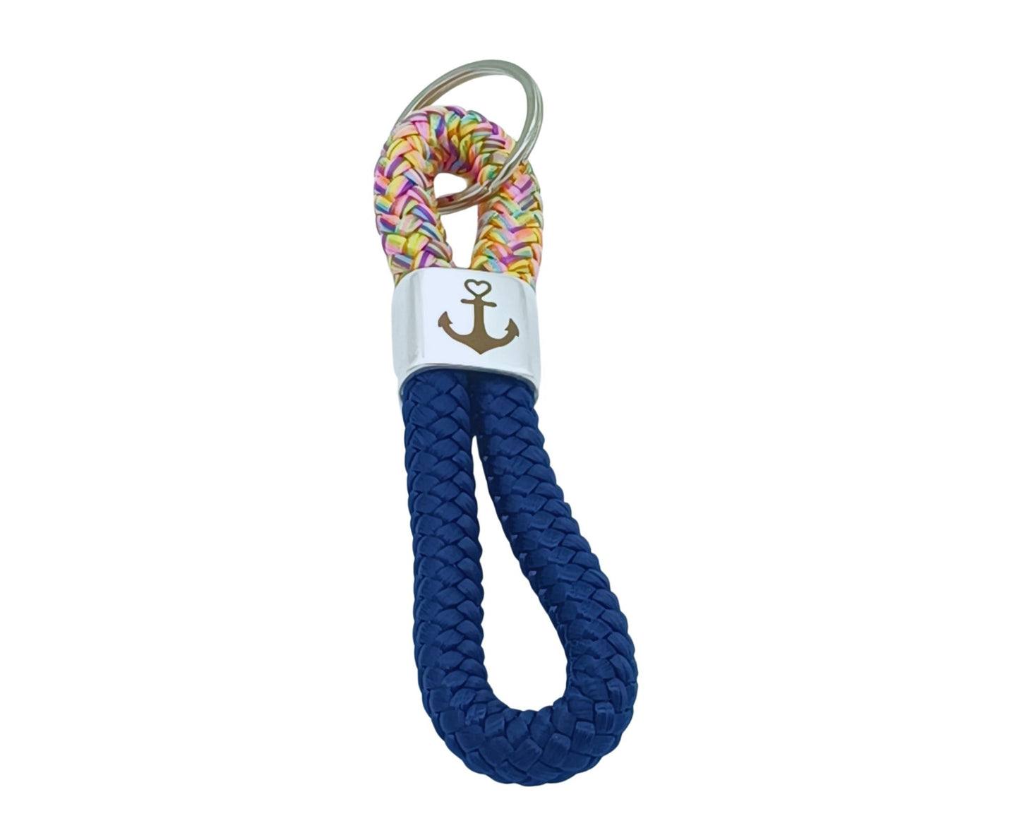 Segelseil 8er Schlüsselanhänger 10mm, blau / bunt, Anker