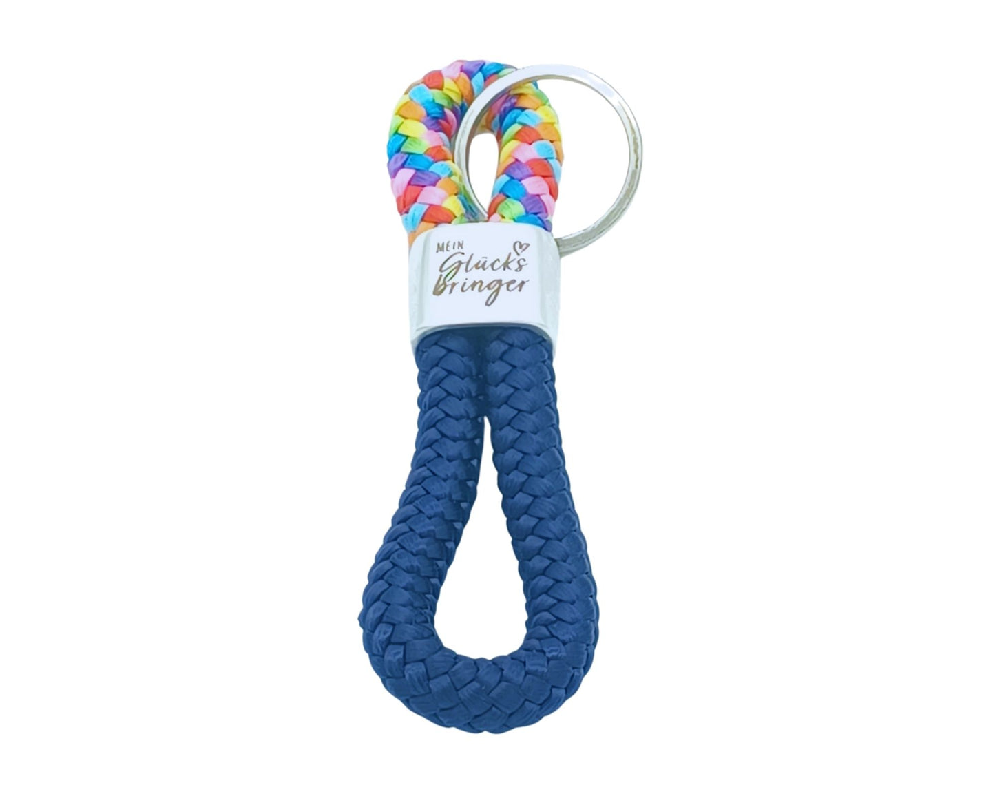 Segelseil 8er Schlüsselanhänger 10mm, blau / bunt, Mein Glücksbringer