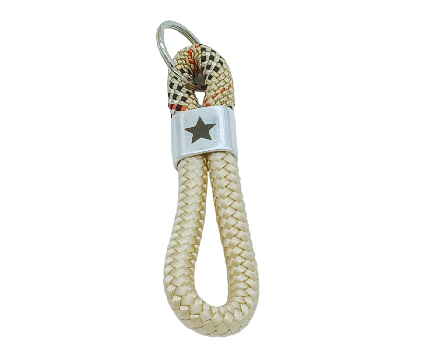 Segelseil 8er Schlüsselanhänger 10mm, creme, Stern