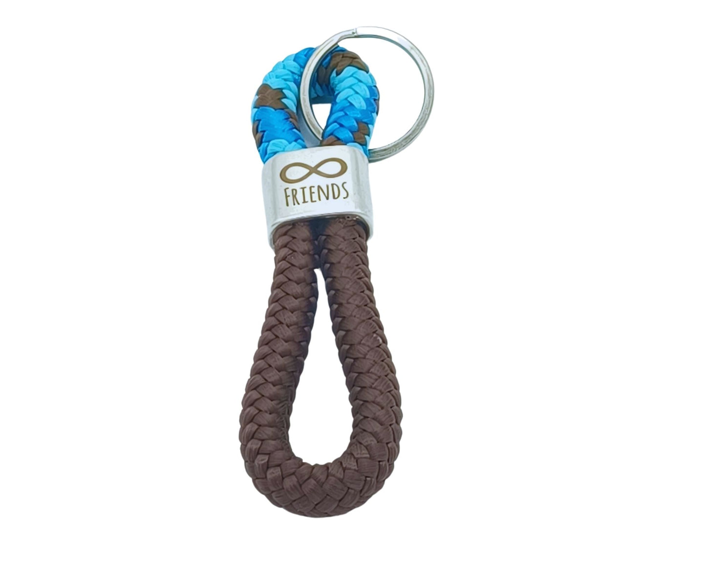 Segelseil 8er Schlüsselanhänger 10mm, braun / braun türkis, Friends
