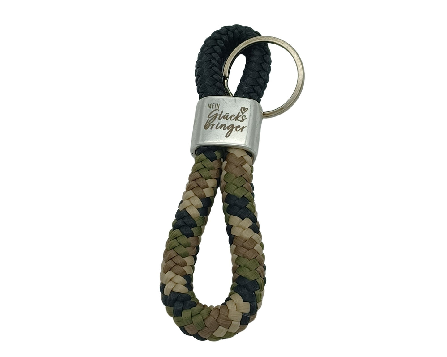 Segelseil 8er Schlüsselanhänger 10mm, braun / braun kaki, Mein Glücksbringer
