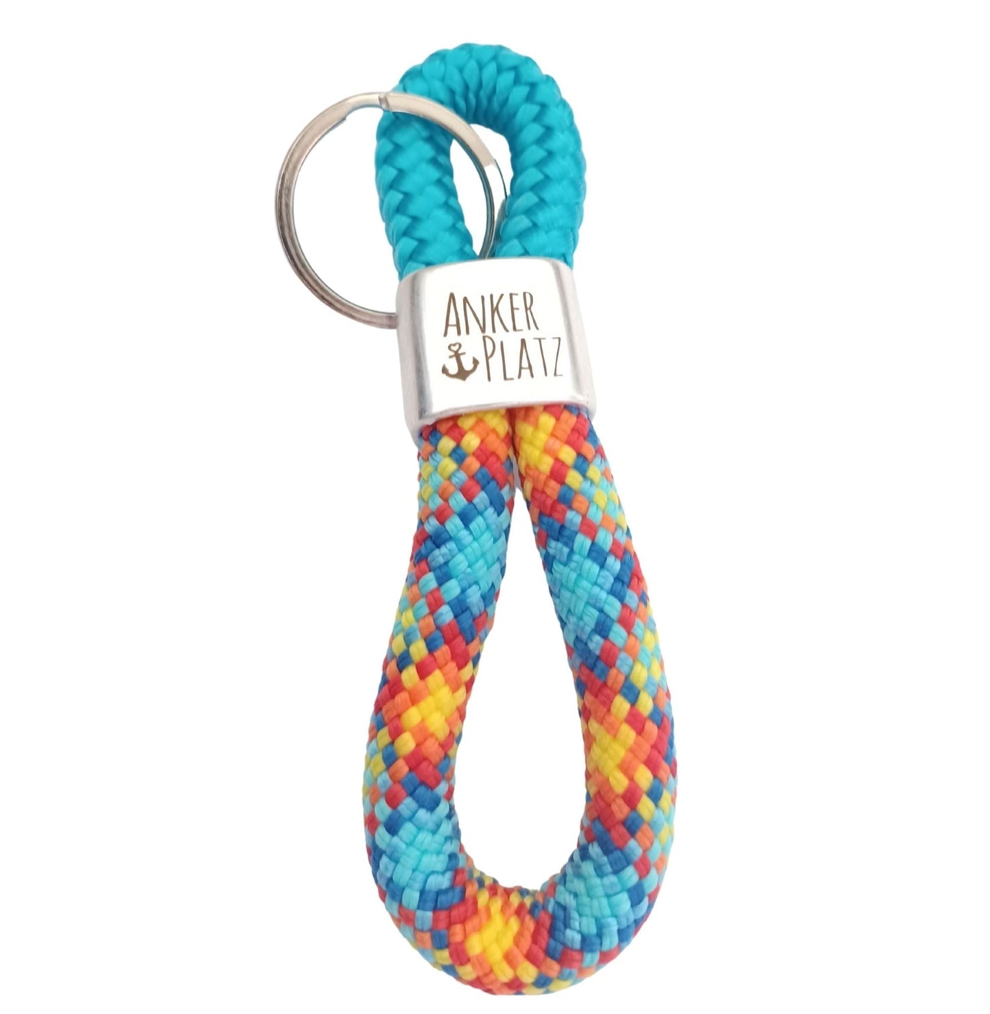 Segelseil 8er Schlüsselanhänger 10mm, bunt / türkis - Ankerplatz