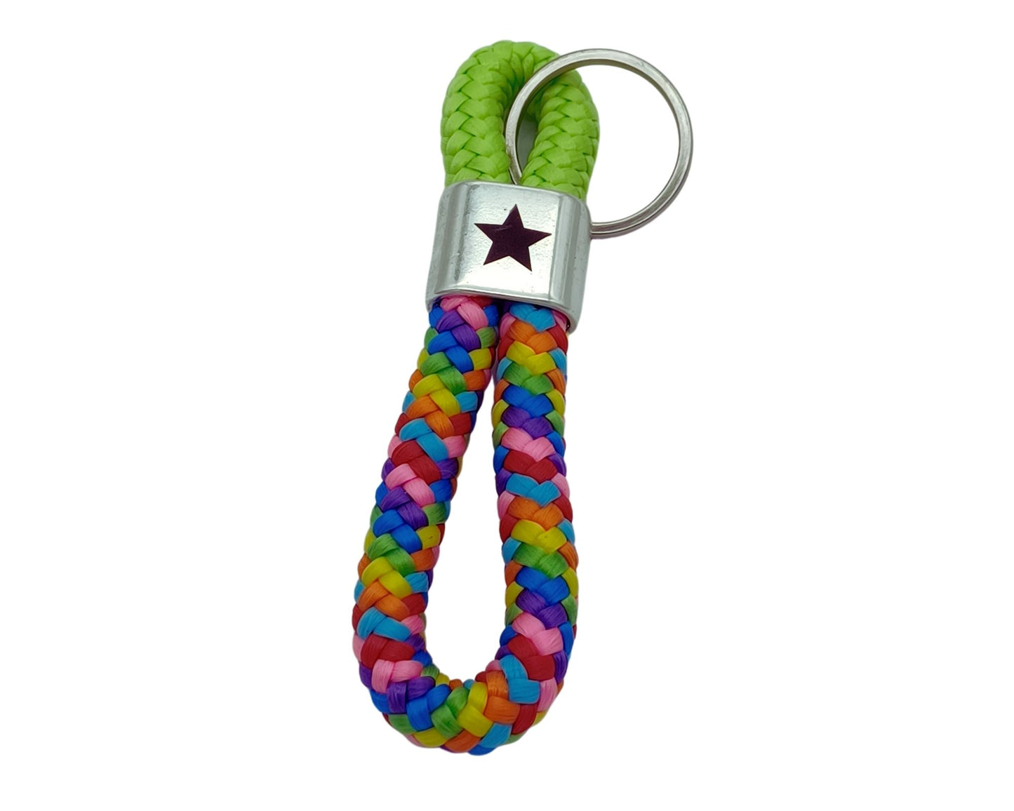 Segelseil 8er Schlüsselanhänger 10mm, bunt / grün, Stern