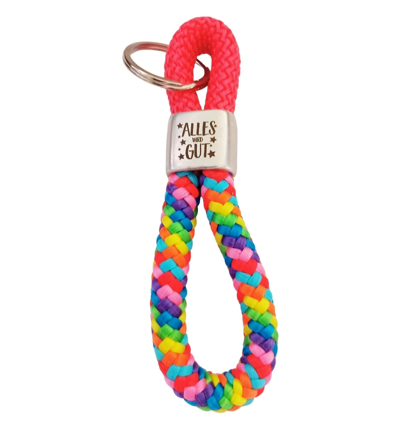 Segelseil 8er Schlüsselanhänger 10mm, bunt / rot - Alles wird gut