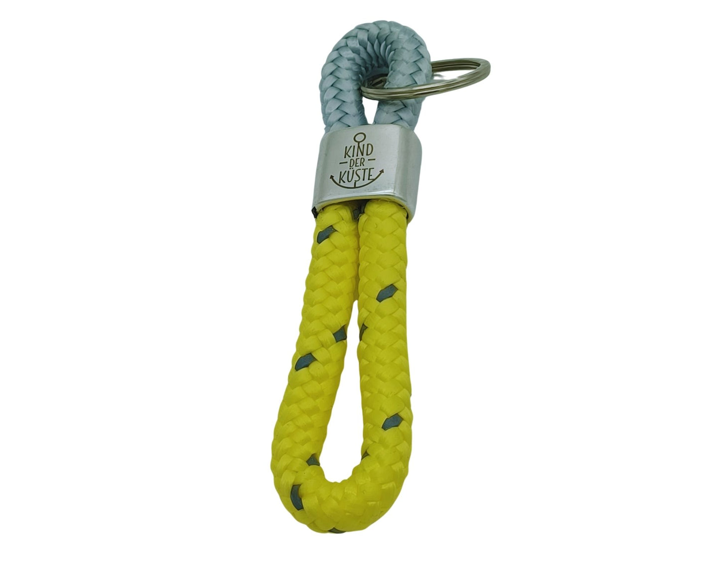 Segelseil 8er Schlüsselanhänger 10mm, gelb/ grau, Kind der Küste