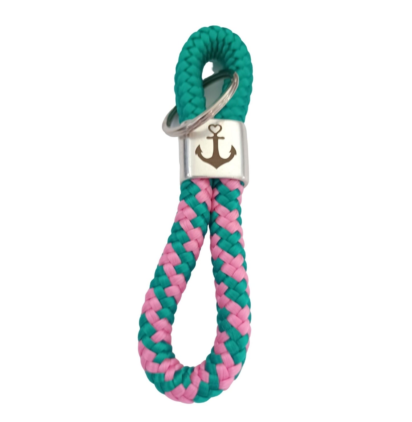Segelseil 8er Schlüsselanhänger 10mm, petrol / petrol pink - Anker