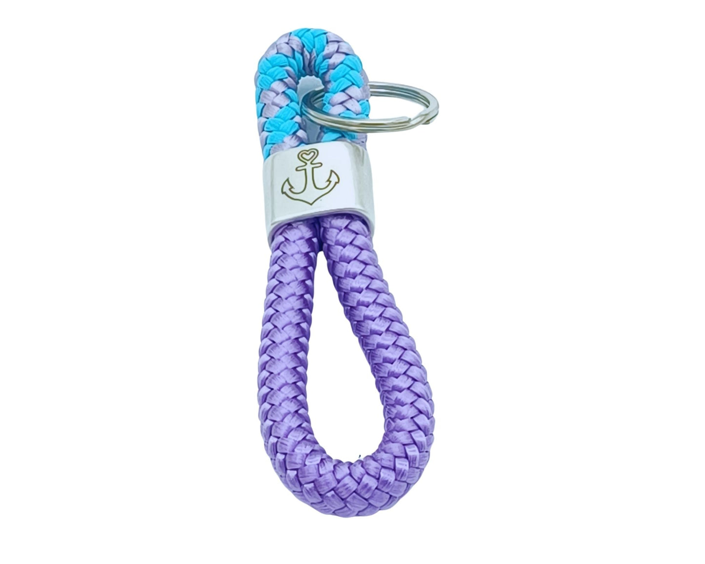 Segelseil 8er Schlüsselanhänger 10mm, lila / lila türkis, Anker