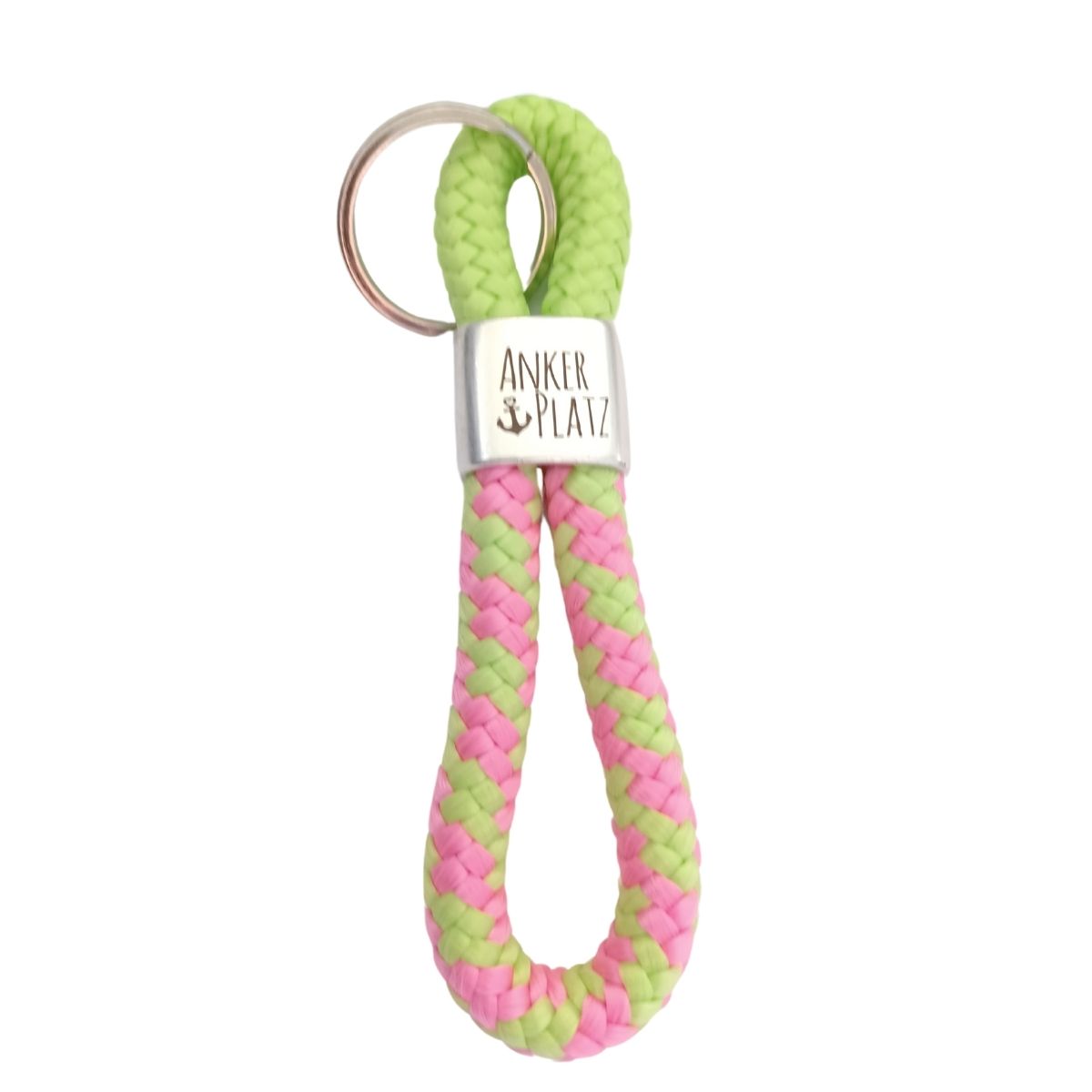 Segelseil 8er Schlüsselanhänger 10mm, grün / rosa - Ankerplatz