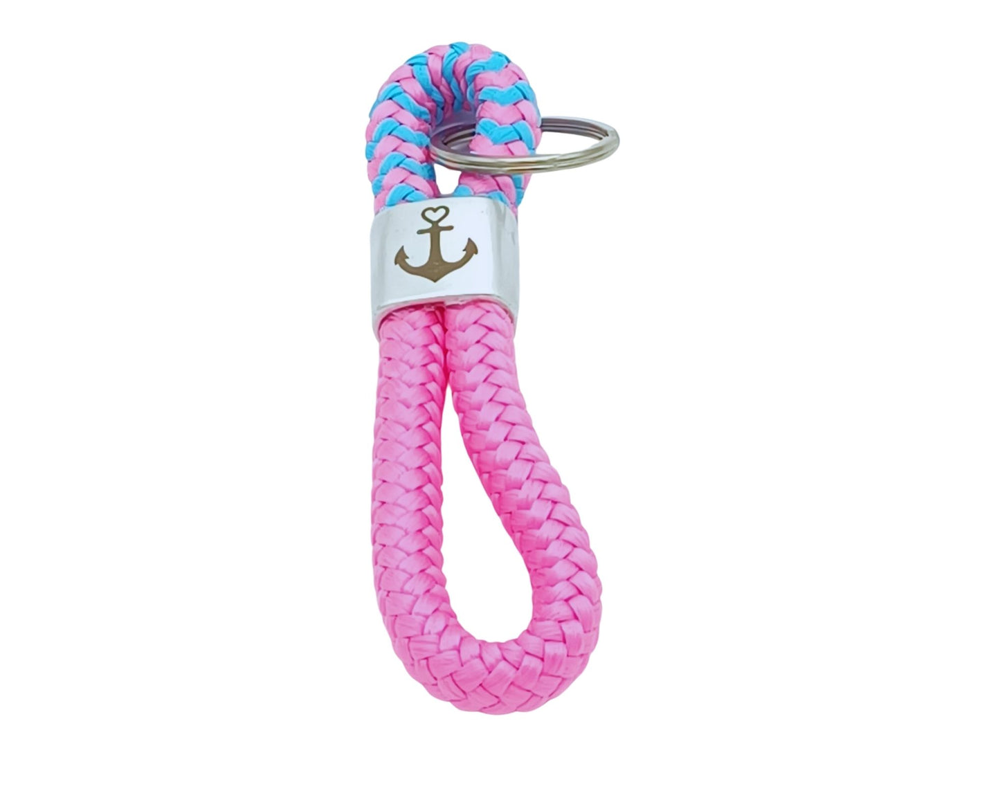 Segelseil 8er Schlüsselanhänger 10mm, pink/ pink türkis, Anker