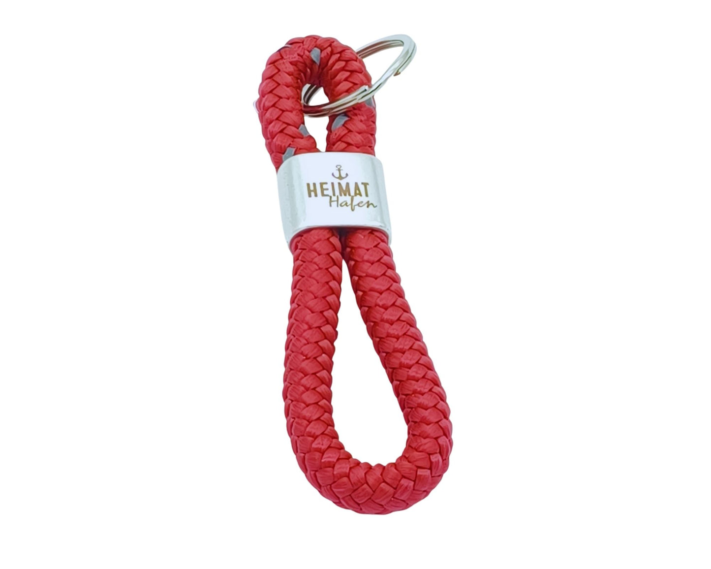 Segelseil 8er Schlüsselanhänger 10mm, rot/ rot, Heimathafen Anker