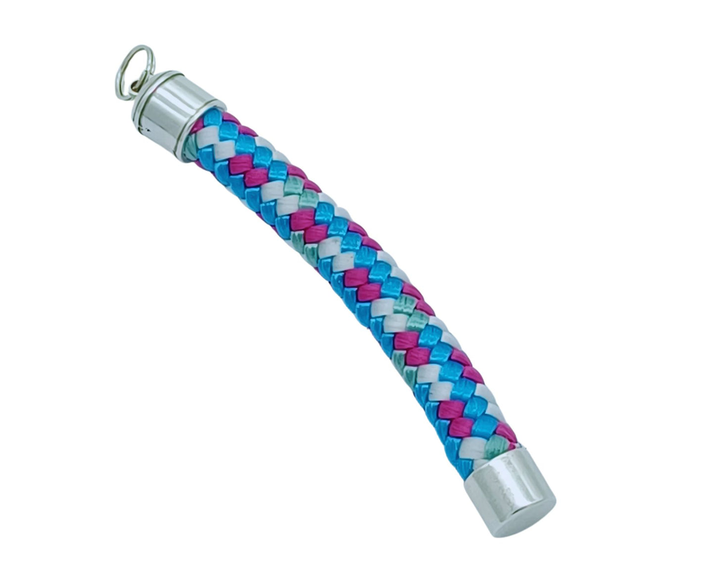 Segelseil 10mm Schlüsselanhänger, Stiftform, türkis pink weiß
