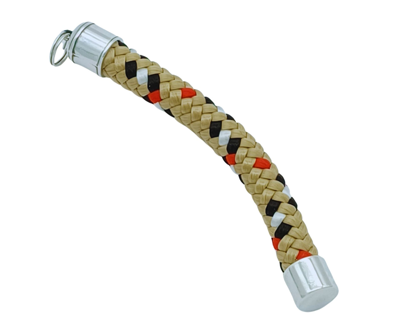 Segelseil 10mm Schlüsselanhänger, Stiftform, braun schwarz rot