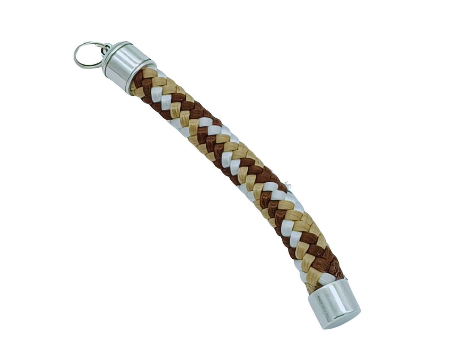 Segelseil 10mm Schlüsselanhänger, Stiftform, braun weiß