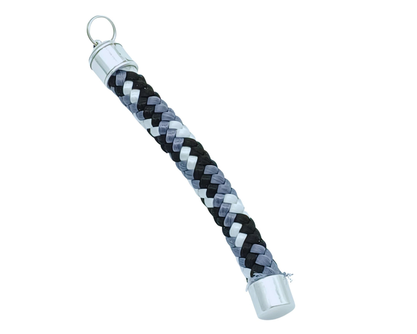 Segelseil 10mm Schlüsselanhänger, Stiftform, schwarz weiß grau