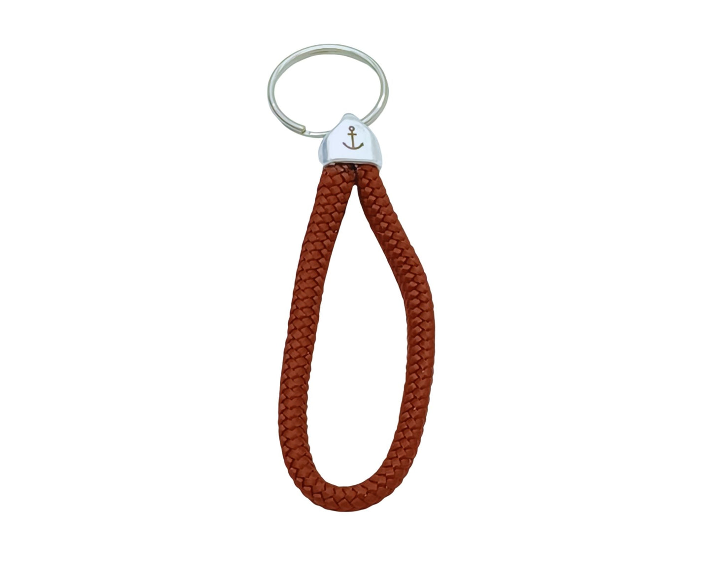 Segelseil Schlüsselanhänger 5mm Einfachschlaufe, rotbraun, Anker