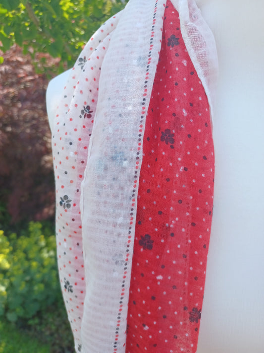 Tücher/ Schal aus Viskose und Baumwolle, rot weiß