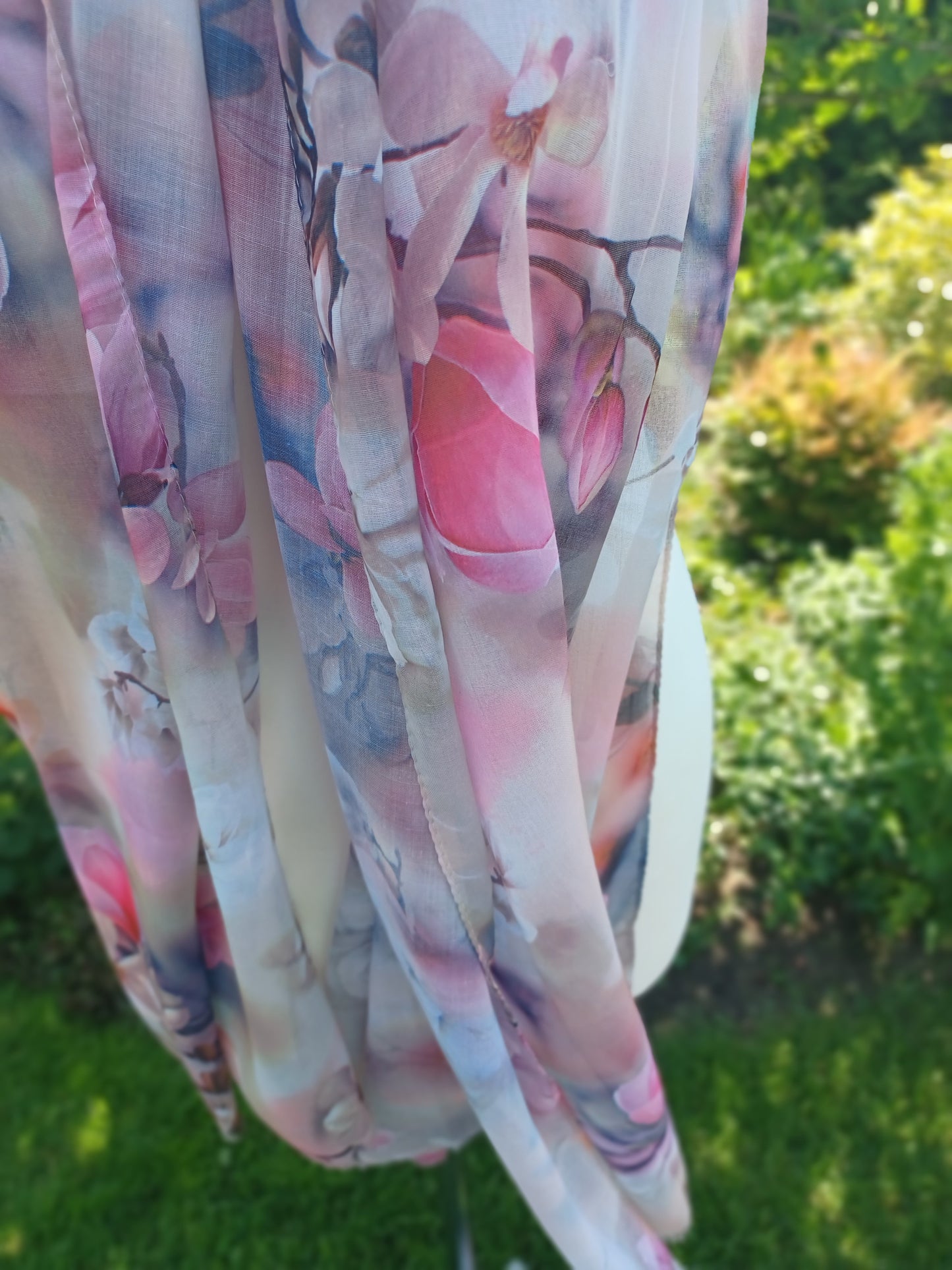 Tücher/ Schal aus Viskose und Baumwolle, rosa grau bunt