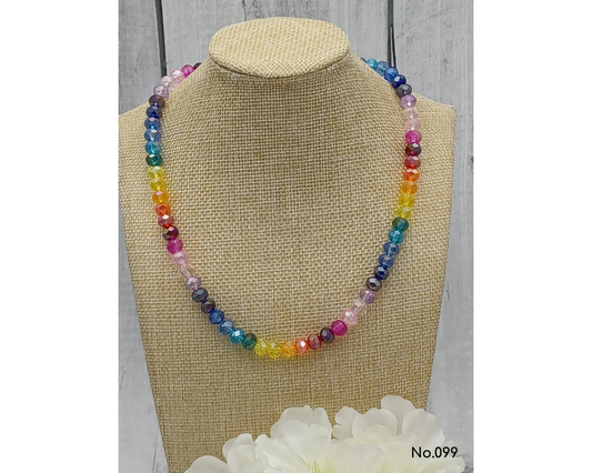 Halskette Glasperlen, facettiert, Tine