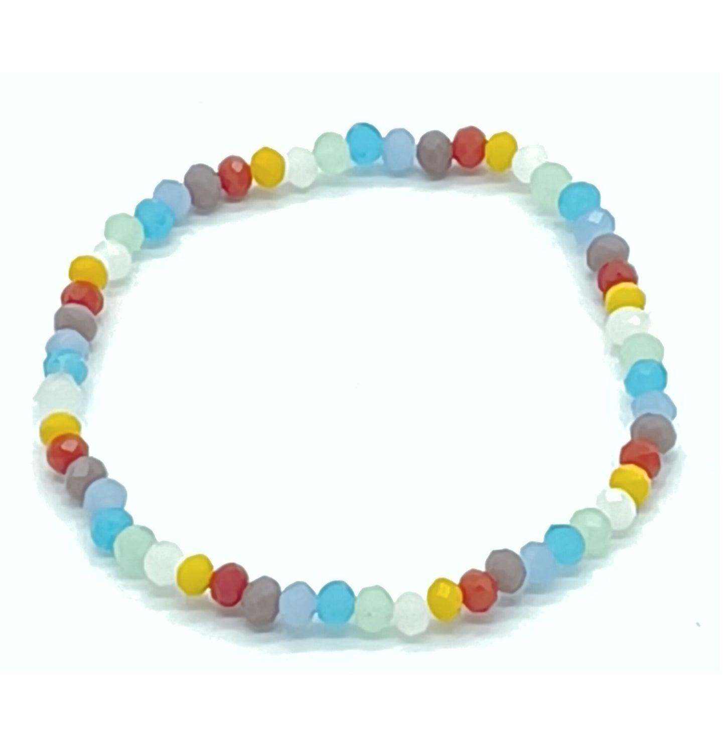 Armband böhmische Glasperlen 4mm facettiert - Bunte böhmische Glasperlen