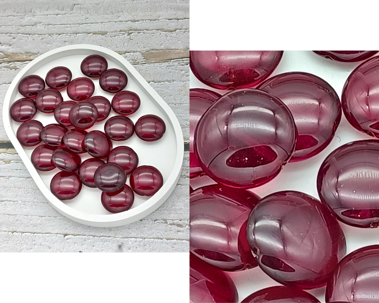 Plättchen rund / Campino 20mm glanz 5 Stück