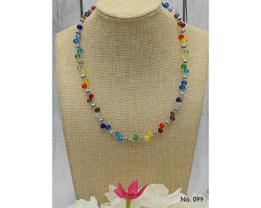 Halskette Glasperlen 6mm facettiert, Nadine