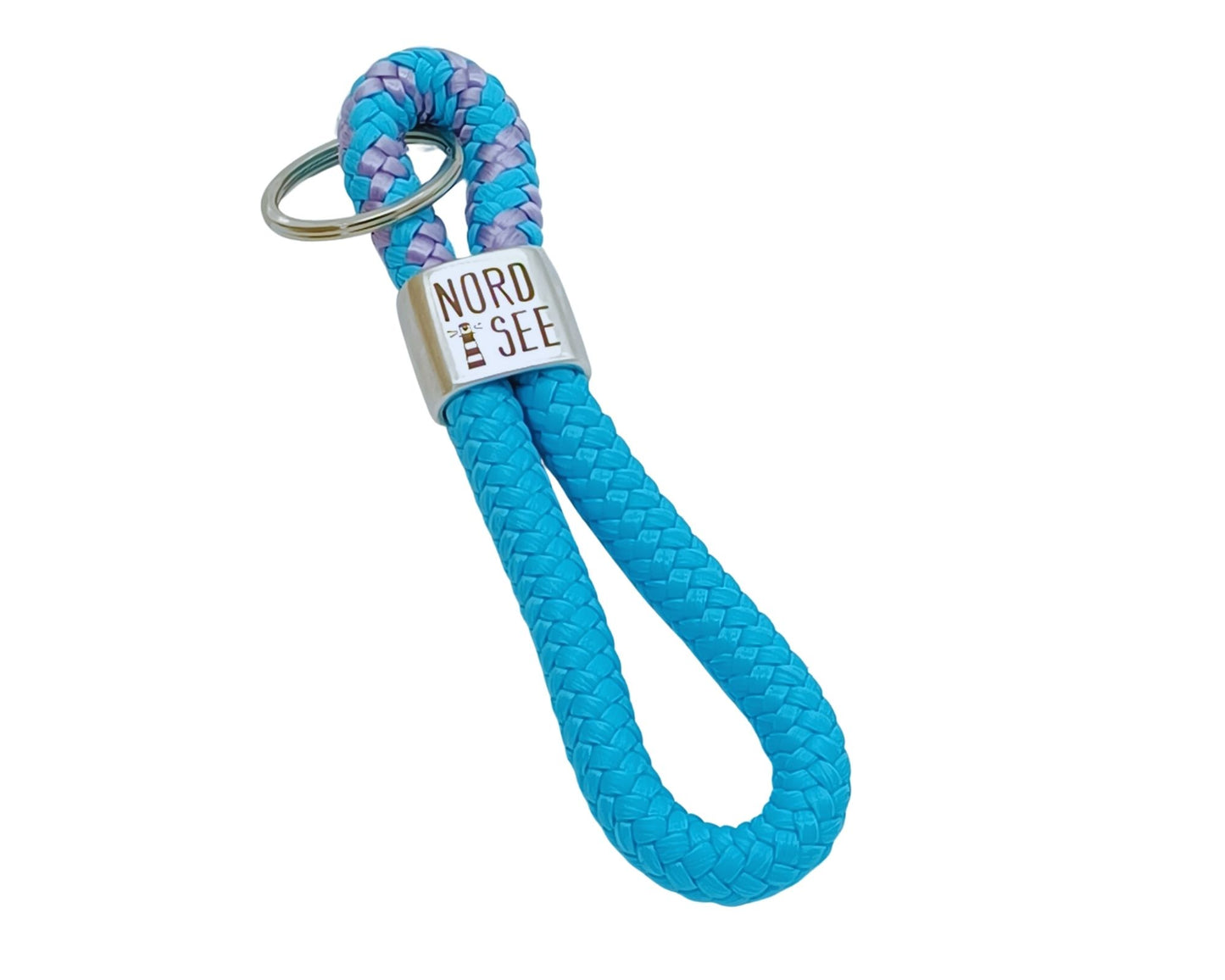 Segelseil 8er Schlüsselanhänger 10mm, blau / blau rosa, Nordsee