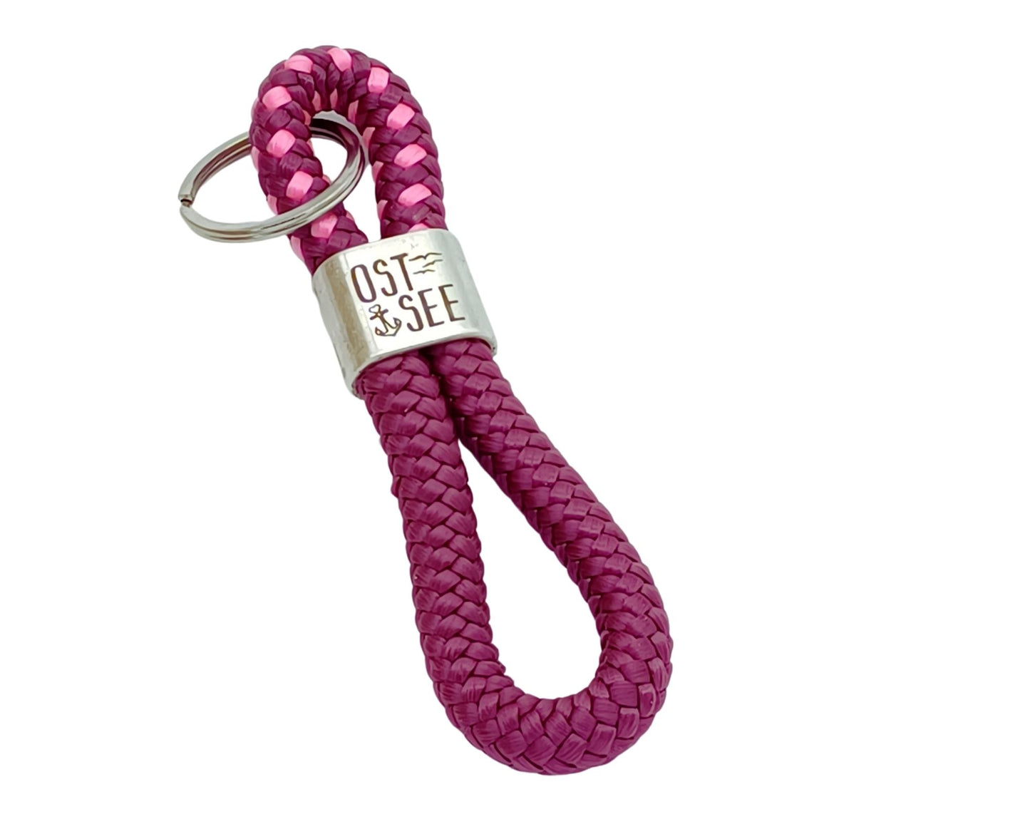 Segelseil 8er Schlüsselanhänger 10mm, beere / pink rosa, Ostsee