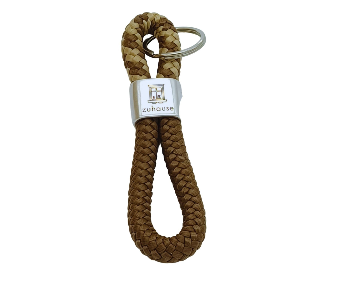 Segelseil 8er Schlüsselanhänger 10mm, braun / braun, Zuhause