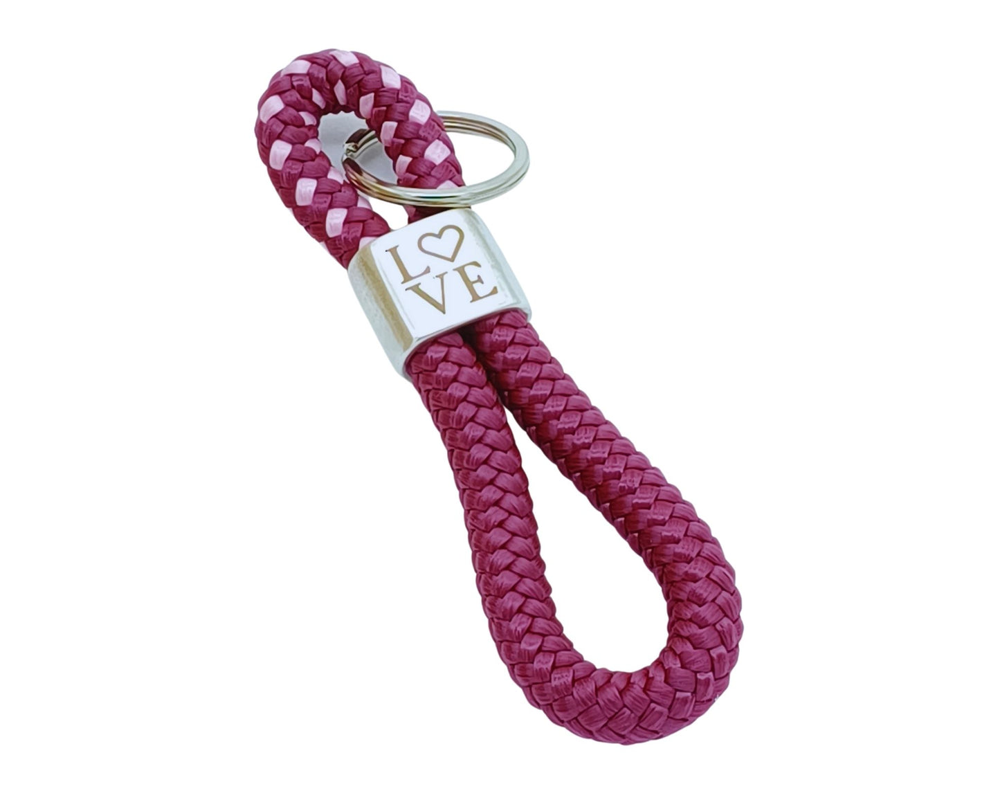 Segelseil 8er Schlüsselanhänger 10mm, beere / beere rosa, Love