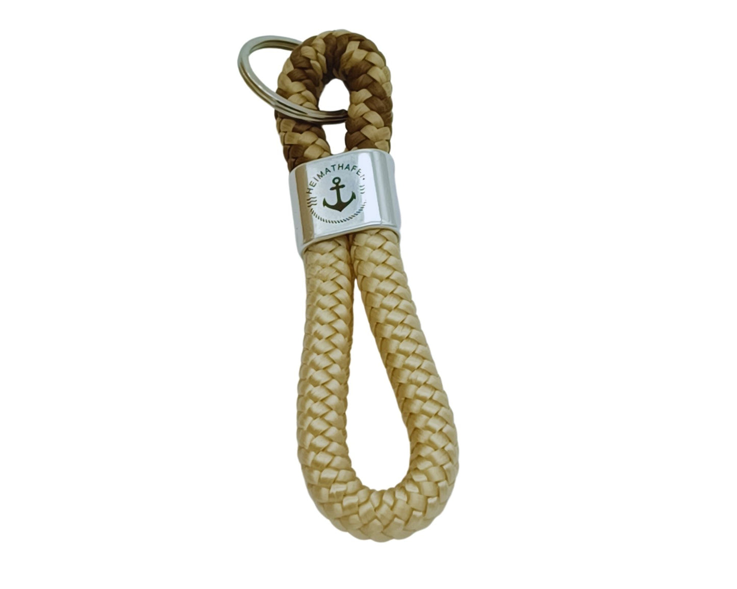 Segelseil 8er Schlüsselanhänger 10mm, braun/ braun, Heimathafen Anker