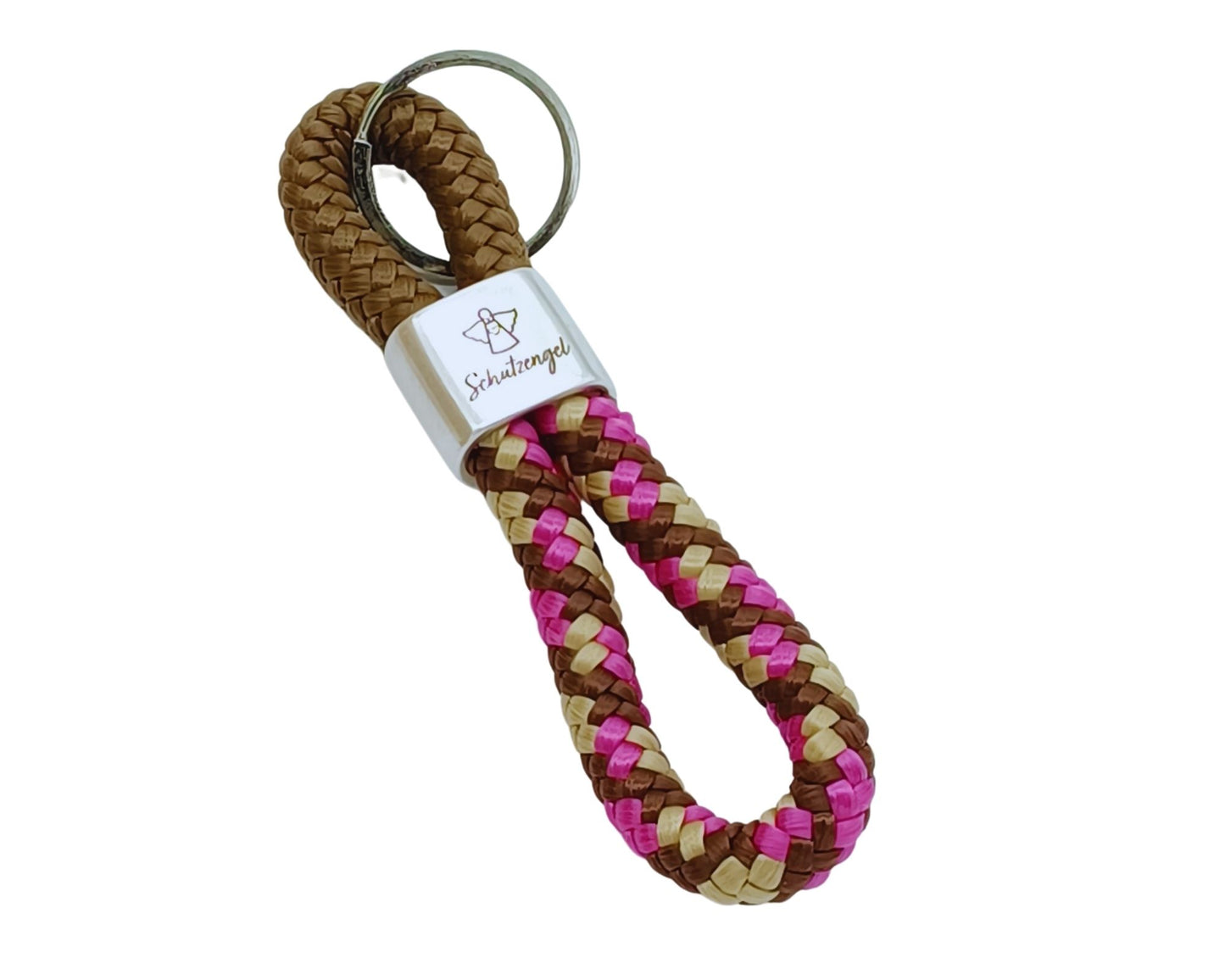 Segelseil 8er Schlüsselanhänger 10mm, beere braun / braun, Schutzengel