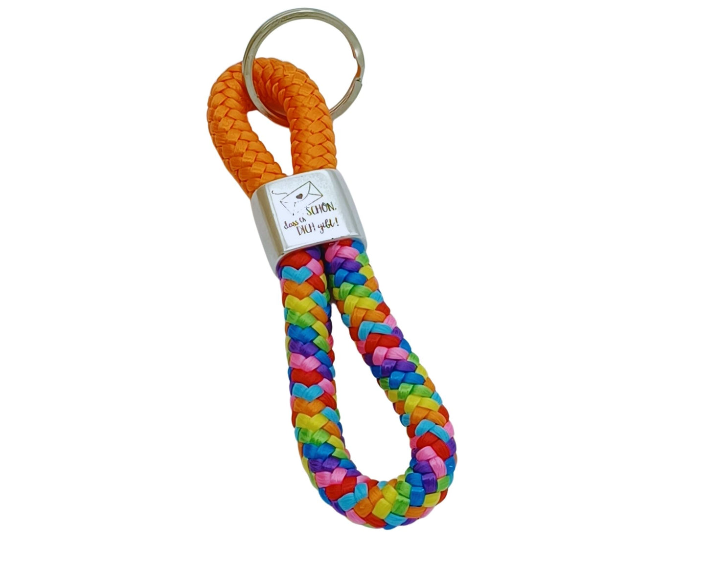 Segelseil 8er Schlüsselanhänger 10mm, bunt / orange, schön das es dich gibt