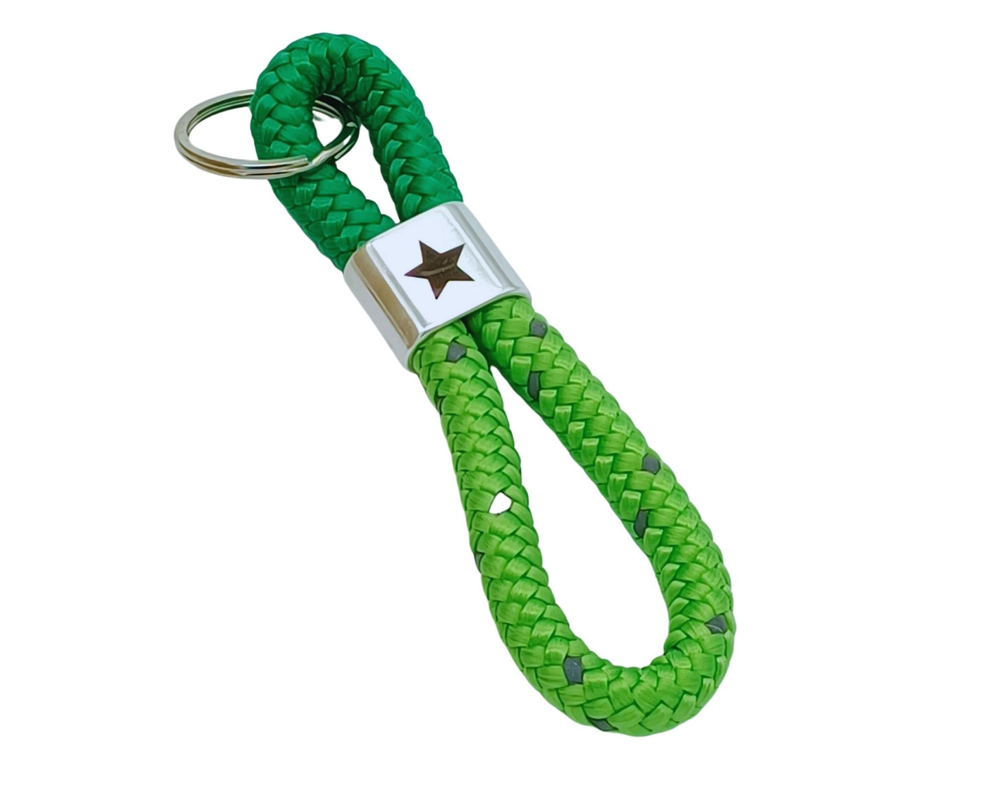 Segelseil 8er Schlüsselanhänger 10mm, grün / grün, Stern
