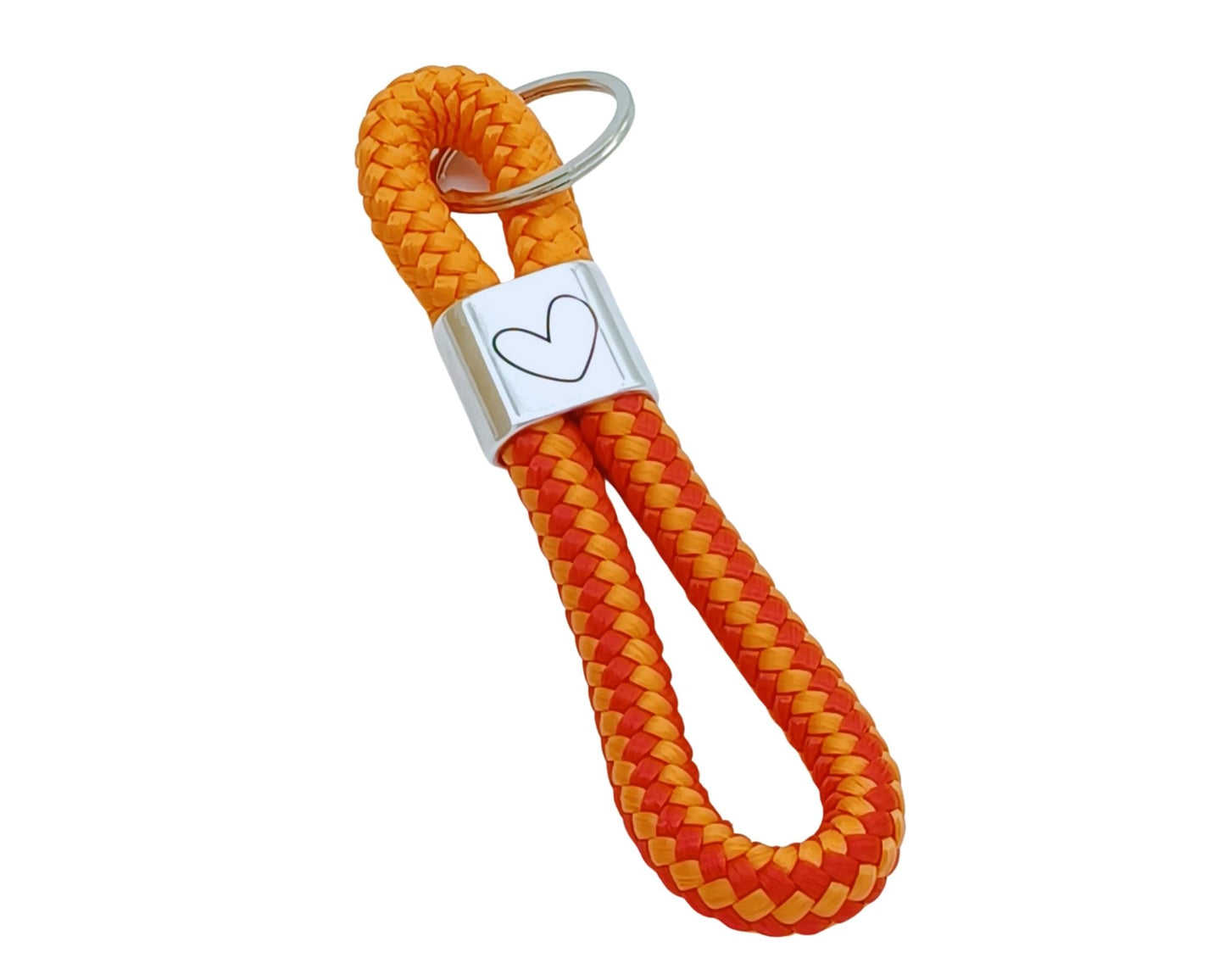 Segelseil 8er Schlüsselanhänger 10mm orange rot / orange, Herz
