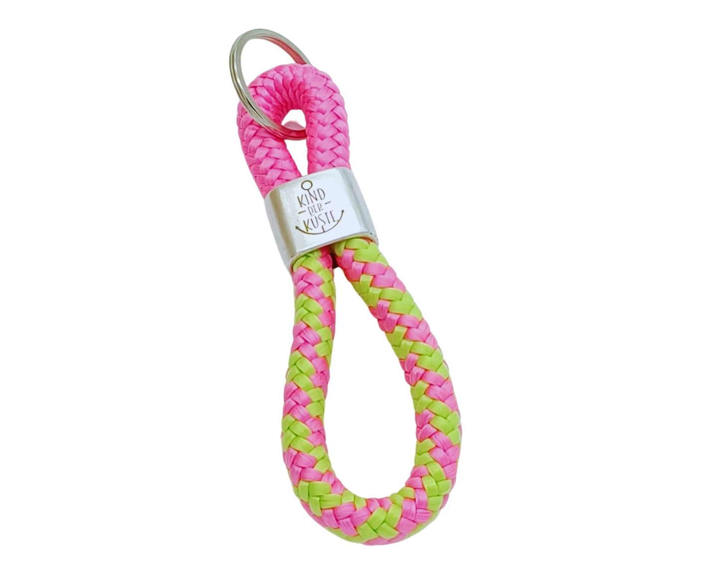 Segelseil 8er Schlüsselanhänger 10mm, pink grün/ pink, Kind der Küste