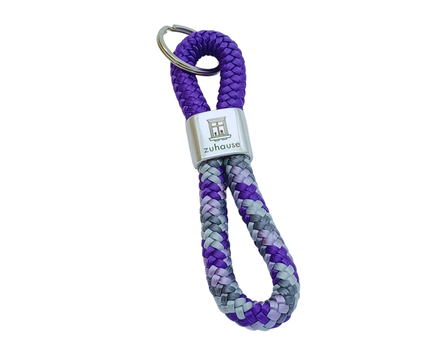 Segelseil 8er Schlüsselanhänger 10mm, lila grau / lila, zuhause
