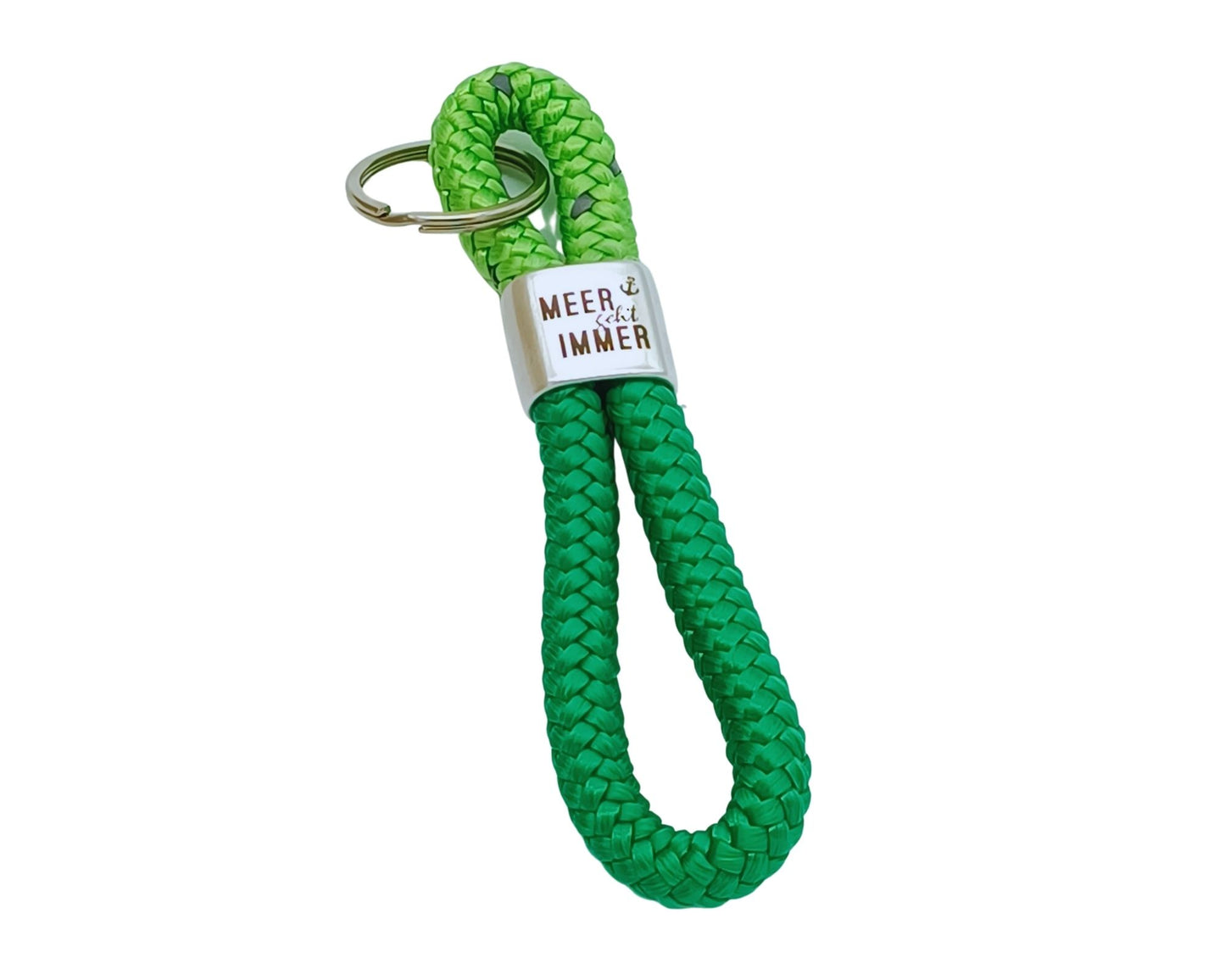 Segelseil 8er Schlüsselanhänger 10mm, grün / grün, Meer geht immer