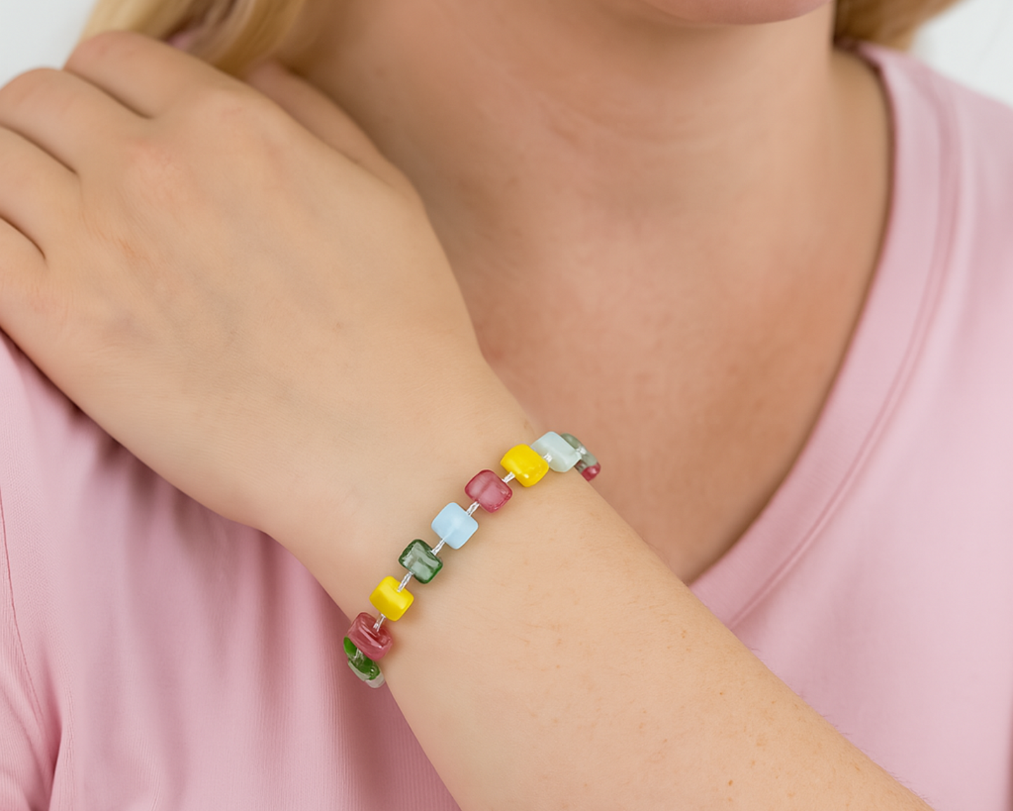 Armband Glasperlen böhmisch in Kissenform - Der Klassiker, Anna
