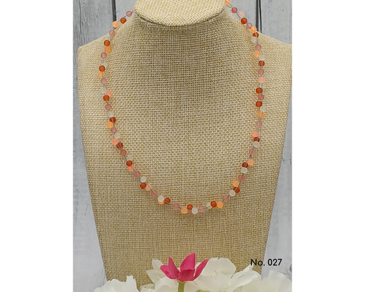 Halskette Glasperlen, gefrostet 4mm, Claudia