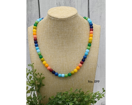 Halskette Glasperlen, 8mm Kugel, Melina