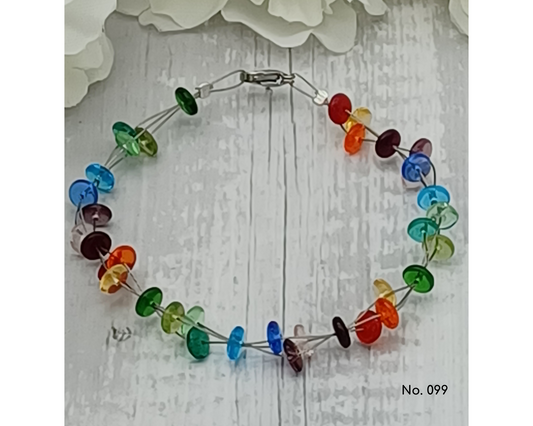 Armband Glasperlen Perlen Linse 6mm, 3-fach, Nanni