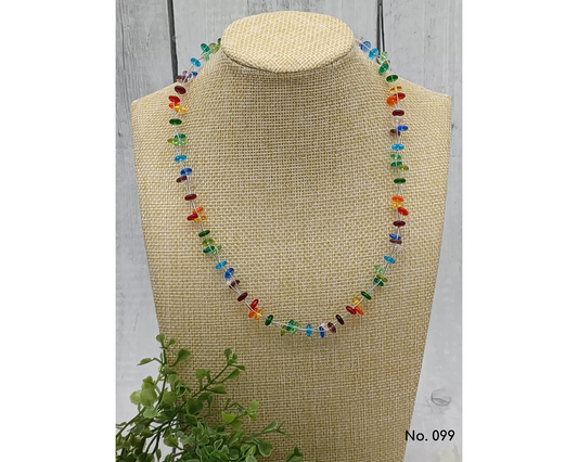 Halskette Glasperlen Perlen Linse 6mm, 3fach, Nanni