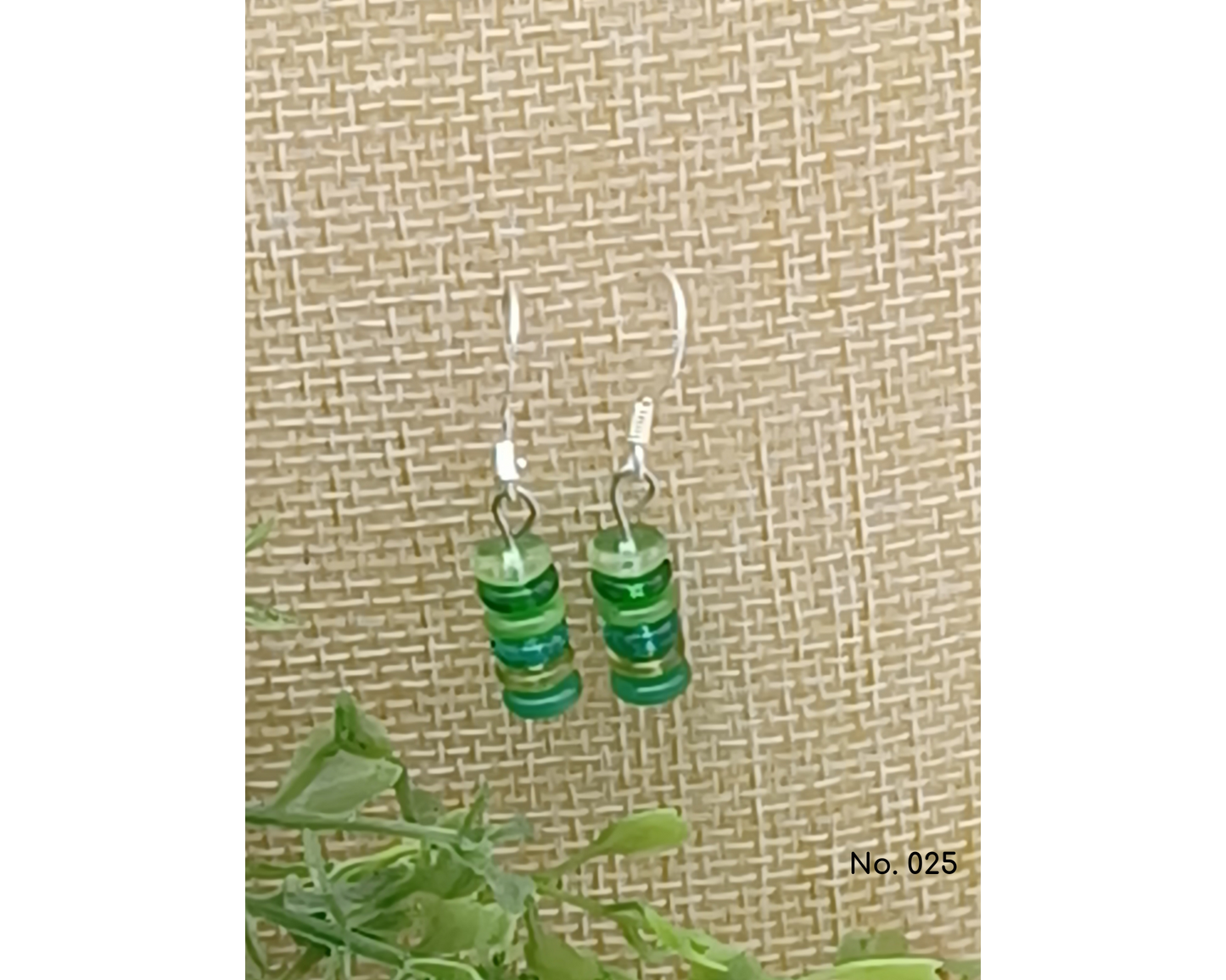 Ohrringe Glasperlen Perlen Linse 6mm, 3-fach, Nanni