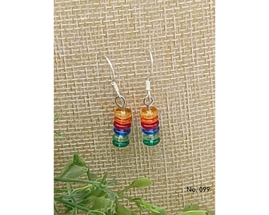 Ohrringe Glasperlen Perlen Linse 6mm, 3-fach, Nanni