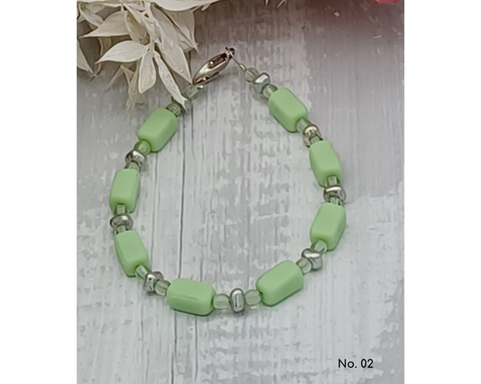 Armband Glasperlen Perlen Rechteck 4mm Perle- Nicole